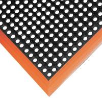 4YJ18 Mat, Anti Fatigue, 38 x 64 In, Black/Orange