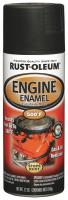 4YKY3 Engine Enamel, Semi-Gloss Blk, 16 oz, Spray