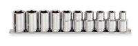 4YP70 Socket Set, Std, 1/2 Dr, 10 Pc