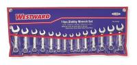 4YR24 Combo Wrench Set, 3/8-3/4 in, 10-19mm, 14Pc