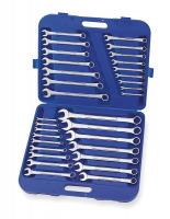 4YR25 Combo Wrench Set, 1/4-1-1/8in, 7-24mm, 32Pc
