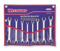 4YR29 Flare Nut Wrench Set, 9-17mm, 3/8-7/8, 8 Pc