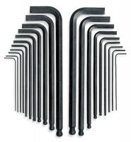 4YR71 Ball End Hx Key St, 0.050-3/8In, 1.5-10mm