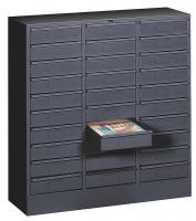 4YTE1 Lit Organizer, Horz, Letter, 30 Drawer, Blk