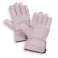 4YV44 Leather Gloves, Safety, L, PR