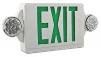 4ZDA8 Exit Sign w/Emergency Lights, 3W, Grn