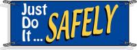 4ZH05 Safety Banner, 42 x 120In, Vinyl, Text, ENG