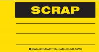 4ZH21 Scrap Tag, 3 x 5-3/4 In, Bk/Yel, Met, PK100