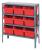 40N198 - Bin Shelving, Steel, 36x12x39, 9 Bins, Red Подробнее...