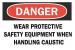 4FV87 - Danger Sign, 10 x 14In, R and BK/WHT, ENG Подробнее...