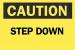 4GJ86 - Caution Sign, 7 x 10In, BK/YEL, Step DN, ENG Подробнее...