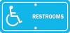 4GL15 - Restroom Sign, 6 x 12In, WHT/BL, Restrooms Подробнее...