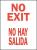 4MW81 - No Exit Sign, 14 x 10In, R/WHT, Bilingual Подробнее...