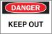 1M056 - Danger Sign, 10 x 14In, R and BK/WHT, ENG Подробнее...