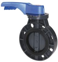 5AAY4 Butterfly Valve, Wafer, 4 In.PVC