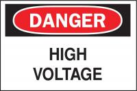 5AC64 Danger Sign, 3-1/2 x 5In, R and BK/WHT, HV