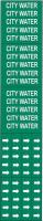 5ACN1 Pipe Marker, City Water, Gn, 3/4 In or Less