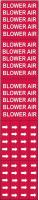 5AEG3 Pipe Marker, Blower Air, Red, 3/4 In orLess