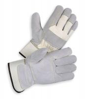 4NHC8 Leather Gloves, Split/Double Palm, M, PR