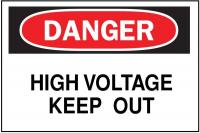 1M280 Danger Sign, 10 x 14In, R and BK/WHT, AL, HV