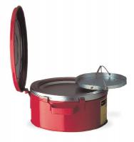 3AD27 Bench Can, 1/2 Gal., Galvanized Steel, Red