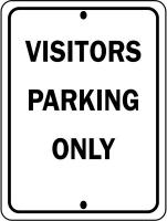 5AT66 Parking Sign, 18 x 12In, BK/WHT, Fiberglass