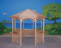 5AZC1 Gazebo, Octagon, H 10 Ft, W 10 Ft, Wood