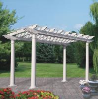 5AZC5 Pergola, H 8 Ft, W 8 Ft 6 In, White Vinyl