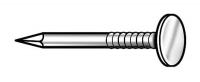 21Y642 Roofing Nail, Flat, 2 1/2 In. L, PK122