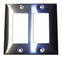 5C236 Plate, Wall, 2 Gang, Silver