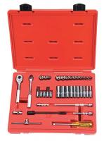 5C852 Socket Set, Std/Deep, SAE, 1/4Dr, 37Pc