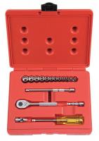 5C854 Socket Set, Metric, Std, 1/4Dr, 17 Pc