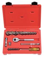 5C856 Socket Set, Std, SAE, 1/4, 3/8Dr, 22 Pc