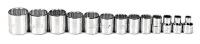 5C867 Socket Set, Std, SAE, 3/8Dr, 12Pt, 13Pc