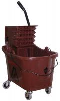 5CJH9 Mop Bucket and Wringer, Brown, Side Press