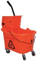 5CJJ0 Mop Bucket and Wringer, Orange, Side Press