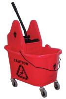 5CJK2 Mop Bucket and Wringer, Red, Down Press