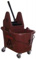 5CJK4 Mop Bucket and Wringer, Brown, Down Press