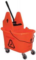 5CJK5 Mop Bucket and Wringer, Orange, Down Press