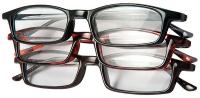 5DAA2 Reading Glasses, +2.0, Clear, Acrylic, PK 3