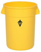 5DMT1 Round Container, 20 gal., 19.5 In, Yellow