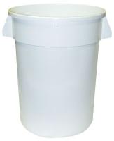 5DMT4 Round Container, 32 Gal, 22 In, White