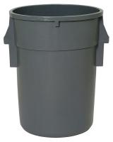 5DMU7 Round Container, 44 Gal, 24 In, Gray