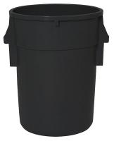 5DMV1 Round Container, 44 Gal, 24 In, Black