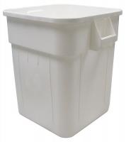 5DMV6 Square Container, 48 Gal, 23.5 In, White