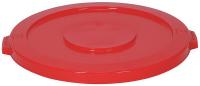 5DMX0 Round Flat Lid, Red, 32 Gal