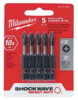 5EAX7 Power Bit, Phillips #2, 2 In L, 1/4 In, PK 5