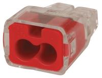 5VYJ3 Push-In Connector, 2-Port, Red, PK 300