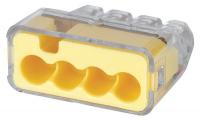 5EKL4 Push In Connector, 4 Port, Yellow, PK 100