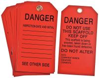 5EPA0 Danger Tag, 5-3/4 x 3 In, Bk/R, Met, PK10